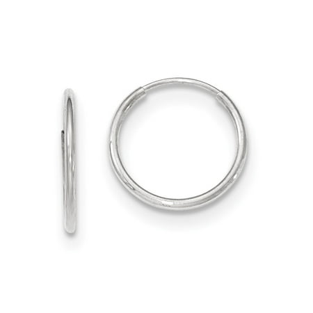 Braid Designer Earrings - Leslies Fine Designer 10k White Gold 10K White Gold Endless Hoop Earrings (Length=17) (Width=17)
