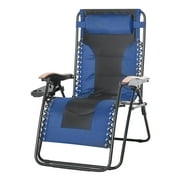 Outsunny Fabric Zero-Gravity Chair - Blue and Black