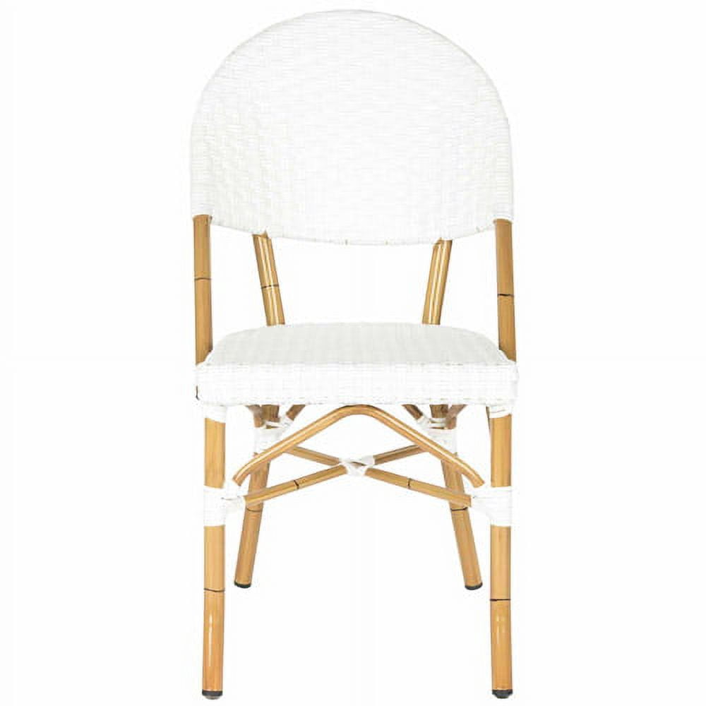 Safavieh Barrow Wicker Indoor-Outdoor Stacking Side Chair, Off White, Set of 2