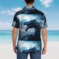 thumbnail image 3 of Lsque Blue Thunder Storm Dragon pattern Hawaiian Shirt for Men, Unisex Summer Beach Casual Short Sleeve Button Down Shirts-Large, 3 of 9