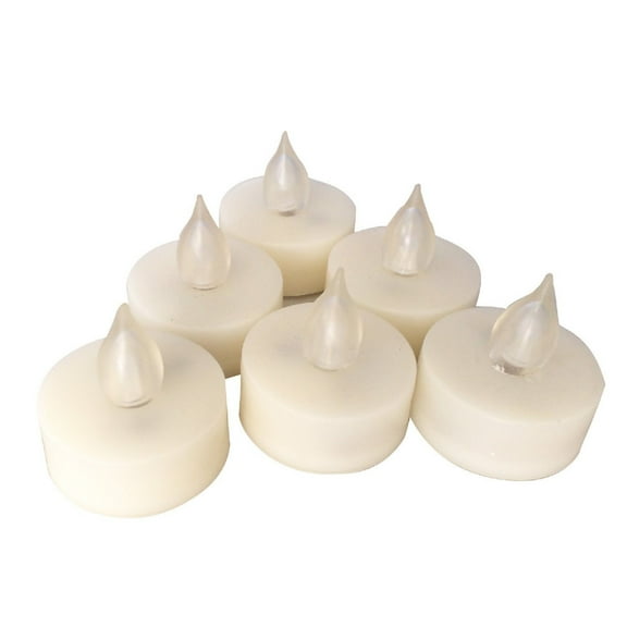 6 Piece Set Premium Flameless Tealights with Timer, LED Tealights, Battery Powered Tealights, Battery-operated Tea Lights with Timer, Long Battery Life, 200  Hours Battery Life
