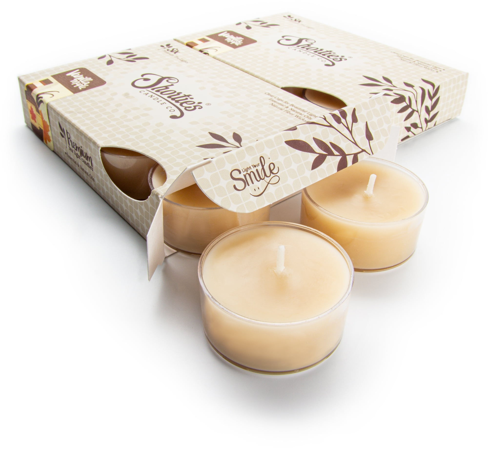 Vanilla Maple Tealight Candles Multi Pack - 12 Beige Premium Scented Tea Lights - Shortie's Candle Company
