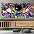 thumbnail image 3 of wall26 - Abstract Colorful Eye - Framed Canvas Art Wall Art Panels - 16"x24"x3 NATURAL, 3 of 5