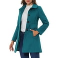 thumbnail image 4 of Allegra K Women's Vintage Lapel Collared Overcoat Single Breasted Mid-Long Winter Coat, 4 of 5