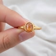thumbnail image 4 of Solitaire Oval Cut Sunstone Engagement Ring, Solitaire Signet Band Ring, Anniversary Ring, Stackable Promise Ring, Bezel Set Ring, Solitaire Gesmtone Ring, October Birthstone Ring, 4 of 4