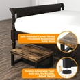 thumbnail image 2 of Wooden Step Stools for Adults Kids with Non-Slip Rubber Feet, Heavy Duty Stepping Stools with 500-LBS Capacity for Bedroom Kitchen Bathroom, Bed Steps for High Beds, Easy to Assemble, Rustic Brown, 2 of 6