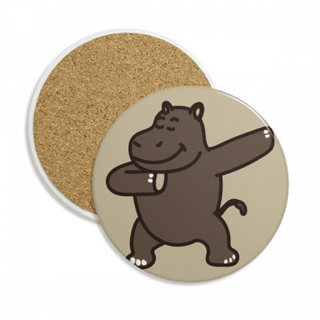 

Hippo Standing Posture Art Deco Fashion Coaster Cup Mug Tabletop Protection Absorbent Stone