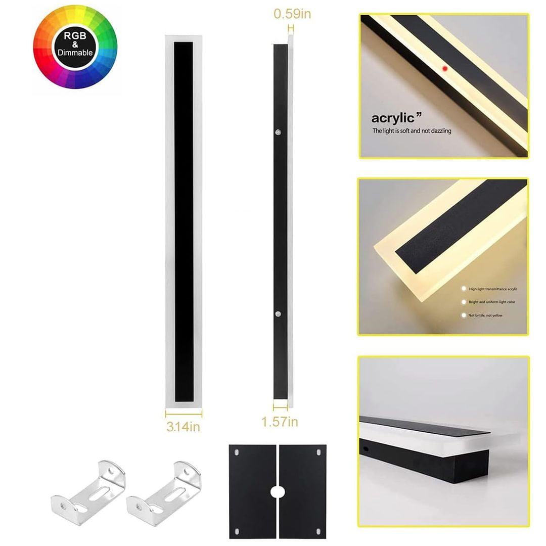 EasyParner 40inch RGB Outdoor Modern Long LED Wall Light