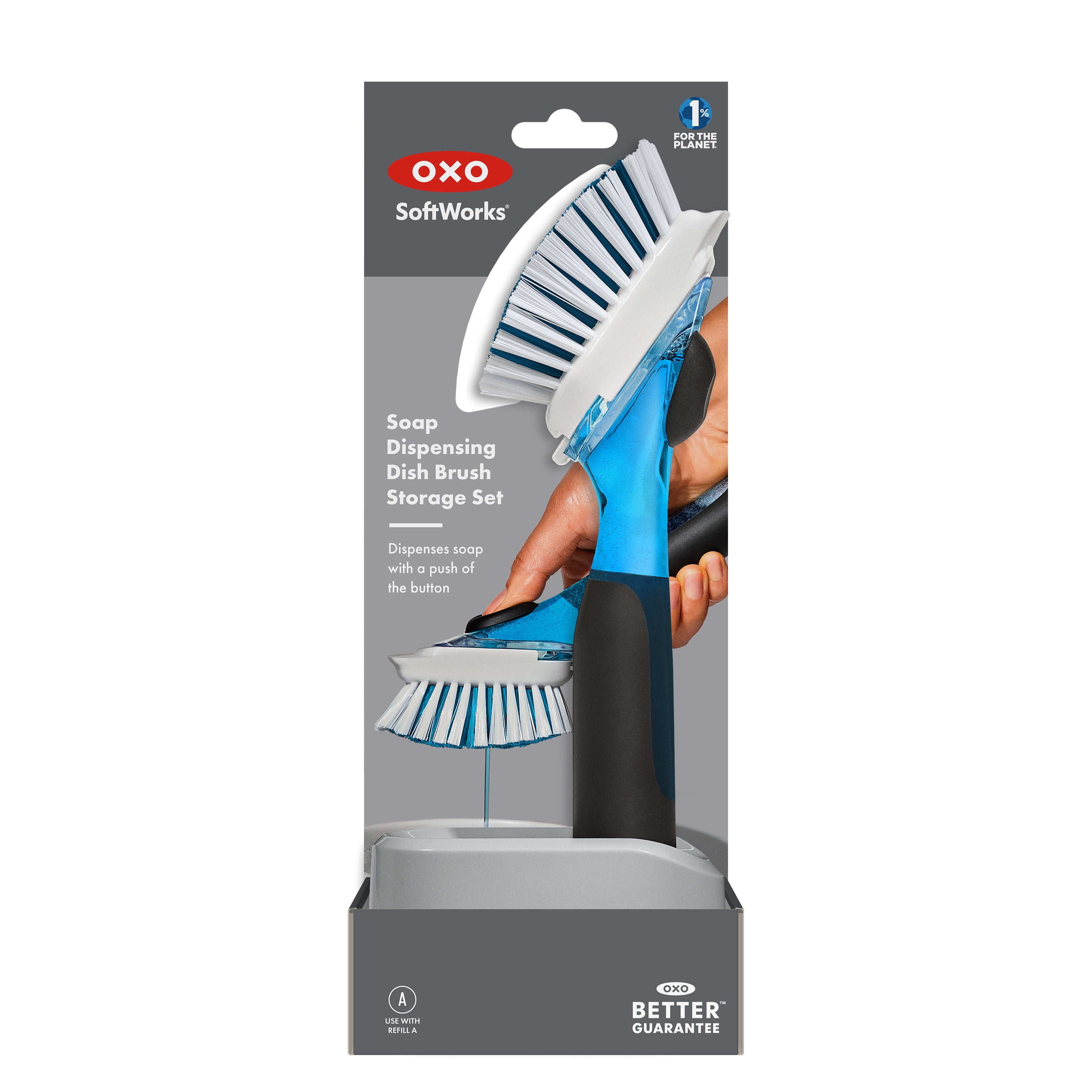 (2 pack) OXO Soap Dispensing Dish Brush with Storage Set