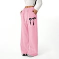 thumbnail image 2 of EnJoCho Girls Bowknot Baggy Sweatpants Cute Straight Leg Athletic Pants With Pockets Clothes Teen Girls 4-13 Years Casual Streetwear Joggers Sweats Loung𝖾wear, 2 of 8
