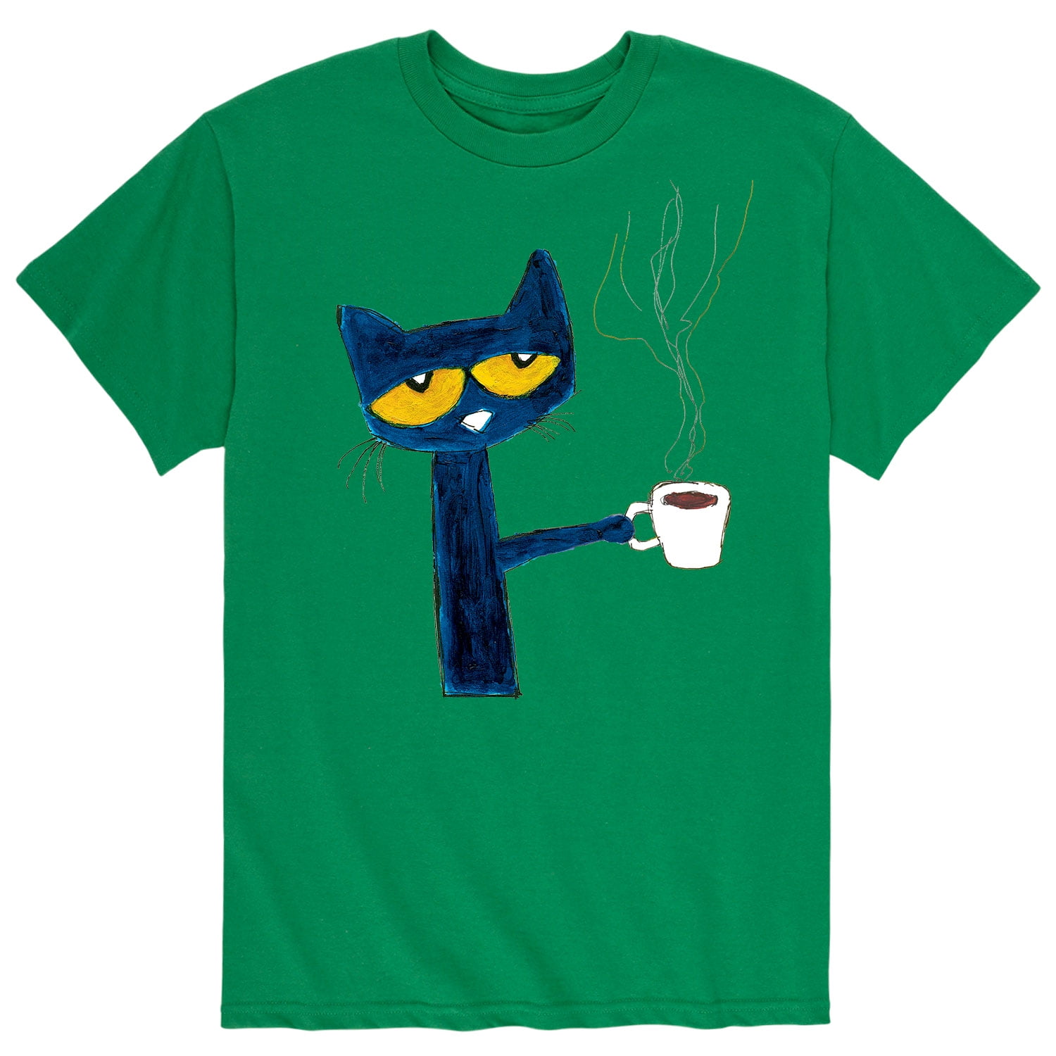 Pete The Cat With Coffee Men's Short Sleeve Graphic TShirt