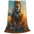 thumbnail image 2 of Sikiie Prairie Meditating Lion Ultra-Soft Micro flannel Blanket Luxury All Seasons Warm Blanket for Bedding Sofa and Travel (4 sizes)-80"x60", 2 of 7