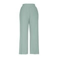 thumbnail image 2 of Odbmxy Long Womens Pants Plus Size Straight-Leg Women's Trousers Workout Plain Green Casual Loose with Pockets Pants,M, 2 of 4