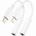 thumbnail image 1 of wonima11 2 Pack Lightning to 3.5 mm Headphone Jack Adapter for iPhone,[Apple MFi Certified] Headphone Jack Adapter Cord Dongle Aux Cable Converter with iPhone 14/13/12/11/X/XR/XS/8/7, 1 of 1