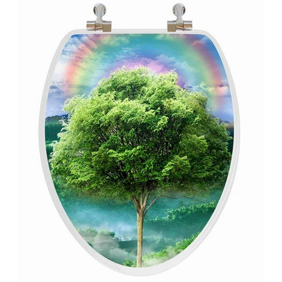 TopSeat Vario Scenario 3D Hologram 4 Images in 1 Elongated Season Trees Regular Lid Closure Chrome Hinge Toilet Seat
