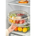 thumbnail image 3 of Bxaolu Ice Chilled 5 Compartment Condiment Server Caddy - Round Serving Tray Container with Handle and Lid &nbsp;for Shrimp, Fruits, Vegetables, Salads, Clear, 3 of 9