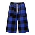 thumbnail image 5 of JoveMarine Men's Plaid Cargo Shorts Loose - Summer Work Shorts with Multiple Pockets, Knee-Length Relaxed Fit for Daily Wear,Blue L, 5 of 6