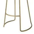 thumbnail image 4 of Benjara Bar Stool with Leatherette and Metal Sled Base, Brown and Brass, 4 of 5