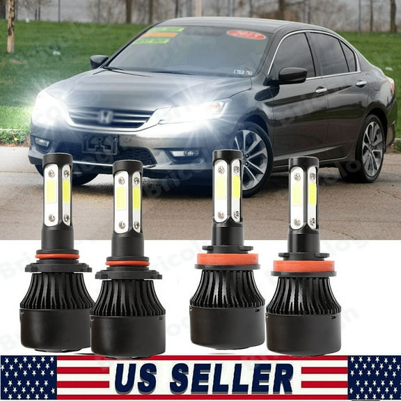 For Honda Accord Sport 2016-2017 4x 9005 H11 LED Headlight Bulbs High&Low Beam