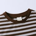 thumbnail image 4 of HXWCHs Boys tank tops Boys Summer Striped Short Sleeve T-Shirt Color Block Crewneck Pullover Casual Tee top Brown 3-4 Years, 4 of 8