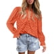 thumbnail image 1 of Blusa de Encaje de Manga Larga PRETTYGARDEN para Mujer XL Naranja, 1 of 7