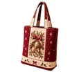 thumbnail image 2 of Christmas Tote Bag For Women, Reusable Quilted Shopping Tote With Reinforced Handles, Large Capacity Shopping Handbag Quilted Shoulder Carryall Vintage Bell Print, 2 of 5