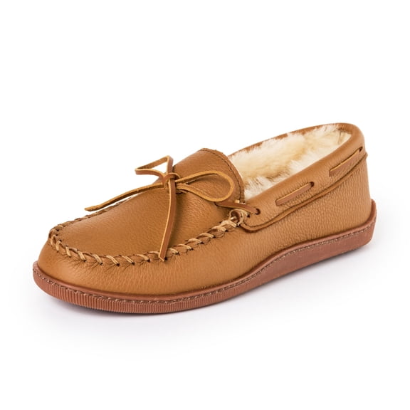 Minnetonka Men's Sheepskin Moosehide Classic, Natural, Size 11