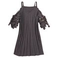 thumbnail image 5 of B91xZ Robe d'Été Élégante pour Femmes Manches Courtes Ample Robe Longue Décontractée avec Poches, Gris G, 5 of 5