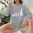 thumbnail image 4 of Charella Long Sleeve Shirts for Women Casual Graphic Tee Loose Fit Crew Neck Ptinted Tops Soft Clothes (3XL, Gray), 4 of 6