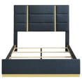 thumbnail image 4 of Coaster Ines 52" Contemporary Upholstered Fabric Queen Panel Bed in Navy, 4 of 9