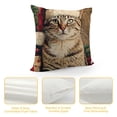 thumbnail image 4 of Hopyeer Merry Christmas Animals Home Sofa Couch Decoration Throw Pillow Covers Vintage Style Xmas Cute Cat in The Santa Hat PillowcaseLinen Cushion Cove, 4 of 5