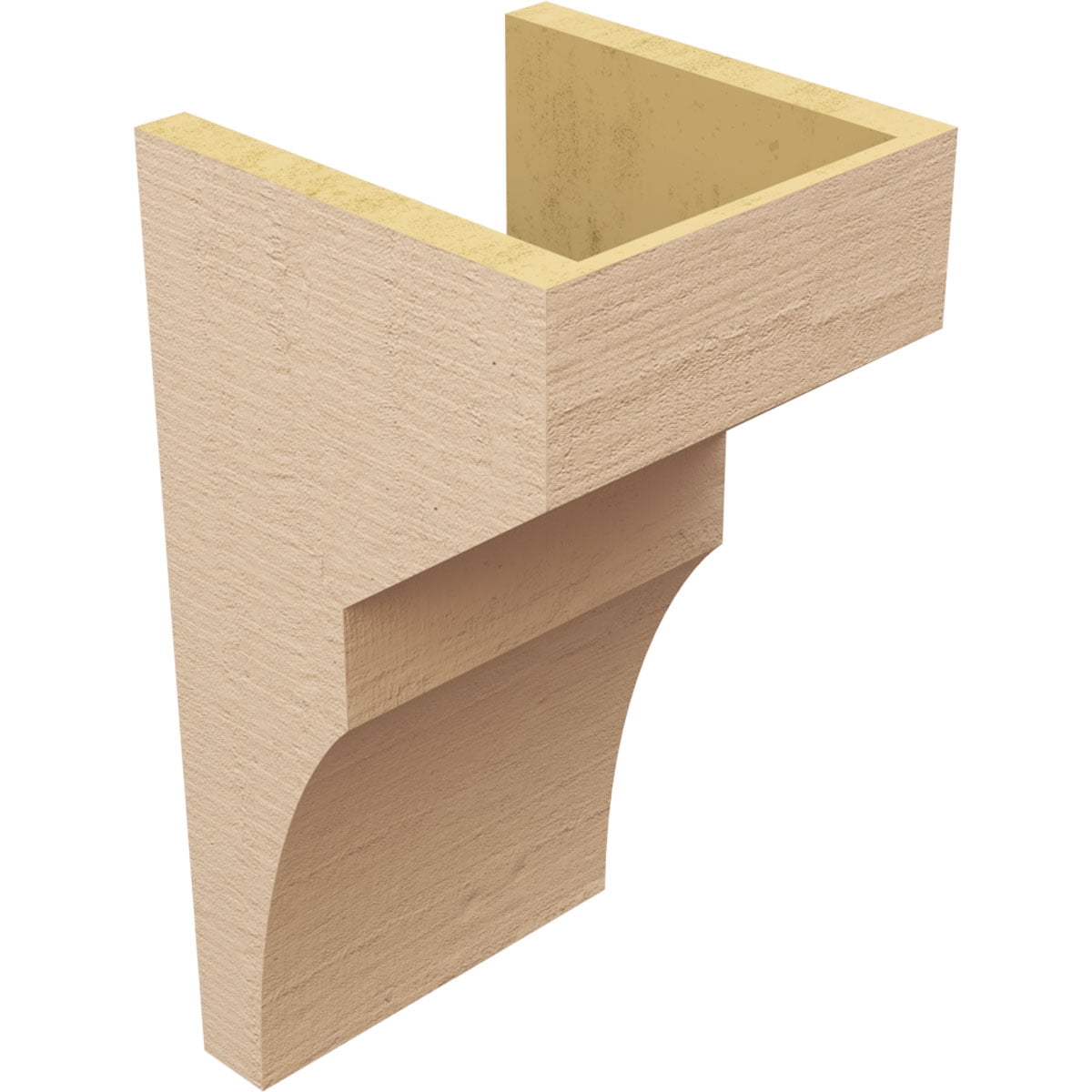 9"W x 9"D x 18"H Wide Monterey Rough Cedar Woodgrain TimberThane Corbel, Primed Tan