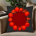 thumbnail image 5 of Set of 2 18x18in Throw Pillow Covers with Vibrant Red Pumpkins & Orange Leaves on Black Background - Perfect for Couch Bed or Car, 5 of 8