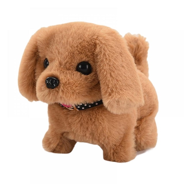 Electronic Interactive Plush Puppy Dog Walking Barking Tail Shaking Toy-e-