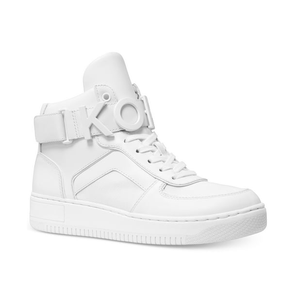Michael Kors MK Women's Cortlandt High Top Leather Sneakers Shoes White (7)  