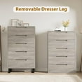 thumbnail image 5 of Accreate 5 Dresser for Bedroom, 51" Tall Dresser, Freestanding Vertical Drawer Dresser with Storage, Wooden Closet Dresser Storage Dresser Chest for Living Room, Hallway, Entryway, Ash Grey, 5 of 8