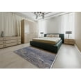 thumbnail image 4 of Ahgly Company Indoor Round Mid-Century Modern Purple Navy Blue Oriental Area Rugs, 3' Round, 4 of 6