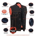 thumbnail image 3 of Daniel Smart Motorcycle Riding Vest – Premium Mesh Textile Biker Vest for Men with Diamond Quilted Design and Utility Storage Pockets, 3 of 4