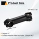 thumbnail image 2 of Vástago de bicicleta uxcell de 31.8mm, 7 grados, 120mm, aleación de aluminio, vástago de manillar de bicicleta con llave hexagonal para bicicleta de montaña, carretera, BMX, MTB, ciclismo, negro, 2 of 7