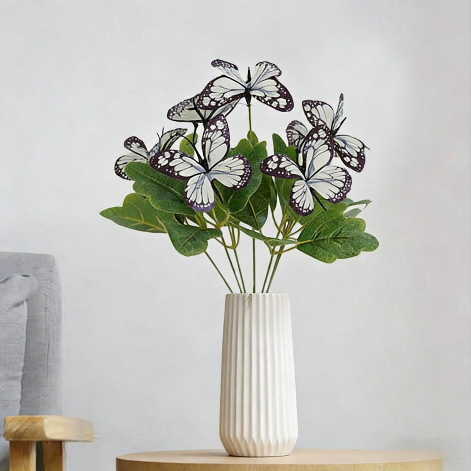 Flowers with Butterflies Artificial Flowers for Outdoor Indoor Decor, for Hanging Planters Garden Porch Window Box Home Wedding Farmhouse