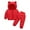 1#Red, variant on Kiijoy Infant Girls Solid Lightweight Padded Hooded Coat Pants Winter Outfits, Sizes 12-18M