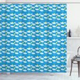 thumbnail image 1 of Blue and Yellow Shower Curtain, Day Time Meteorology Snow Drizzle Thunderstorm Weather Forecast, Fabric Bathroom Set with Hooks, 69W X 70L Inches, Blue Yellow and White, by Ambesonne, 1 of 3