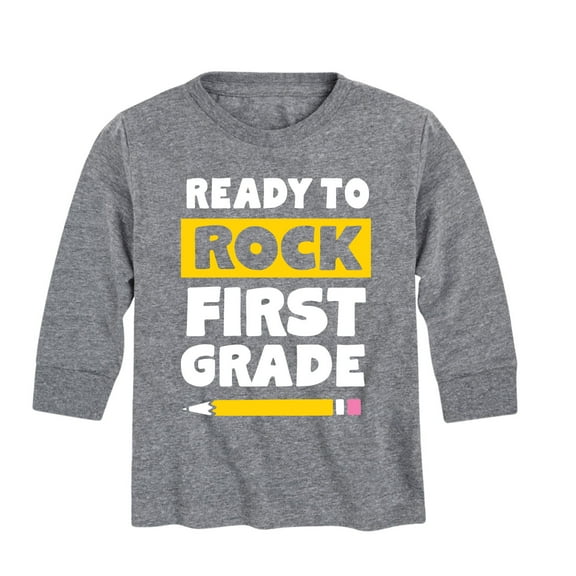 Instant Message - Ready to Rock First Grade - Toddler And Youth Long Sleeve Graphic T-Shirt