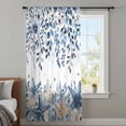 thumbnail image 3 of Blue Coastal Starfish Sheer Curtains 63 Inches Long, Beach Nautical Shell Eucalyptus Summer Light Filering Curtains, Breathable Simi Curtain Privacy Drapes for Living Room Bedroom Window Treatment, 3 of 9