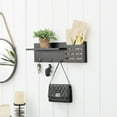 thumbnail image 3 of Danya B. Utility Shelf with Pocket and Hanging Hooks - Black, 3 of 12
