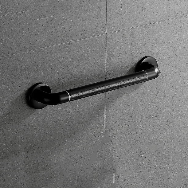 Barra de apoyo para inodoro, manija de pared, acero inoxidable SUS304, manija de baño, toallero - 500 mm (negro)