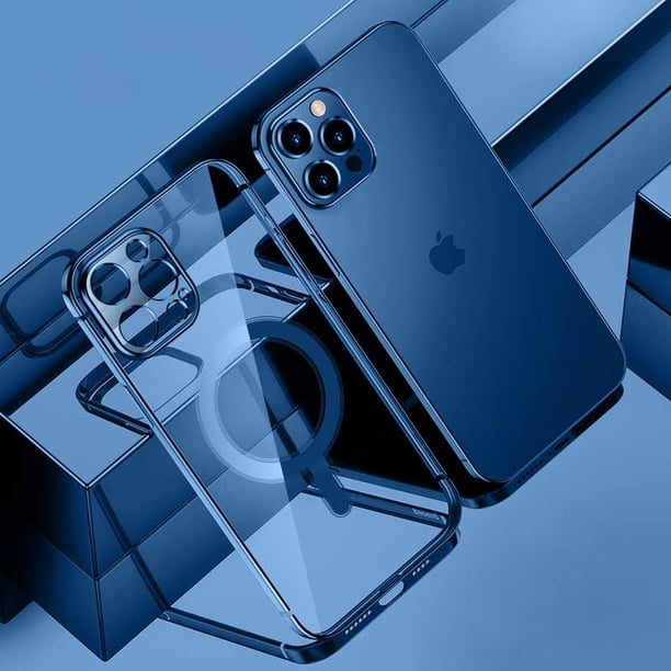 Funda magnética de silicona transparente para iPhone 12 13 11 14 Pro Max X Xs Xr 7 8 Plus Cargador inalámbrico Magsafing Electroplate Cover Tan Jianjun unisex