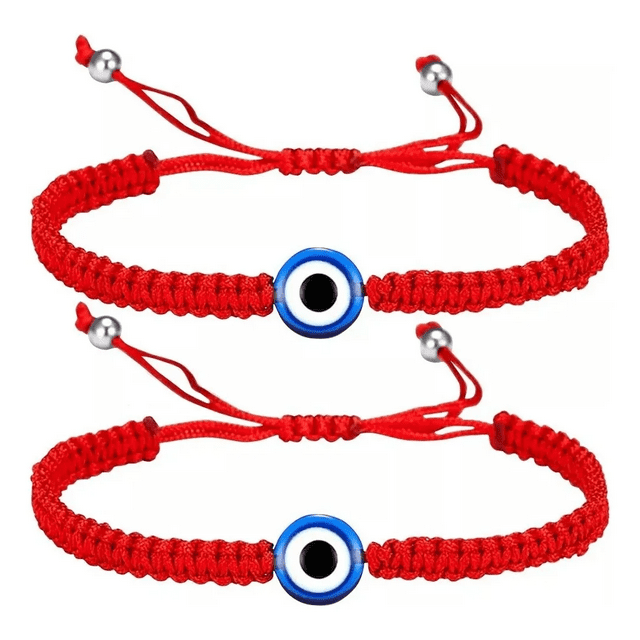 2pzs Pulseras Para Parejas Ajustables Mujer Con Ojo Turco Xtellar rojo