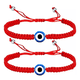 thumbnail image 1 of 2pzs Pulseras Para Parejas Ajustables Mujer Con Ojo Turco Xtellar rojo, 1 of 4