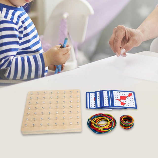 Juego De Geotableros De Madera, Juguete De De Madera Para Creatividad, Actividad, Imaginación Espacial Hugo Geotableros Montessori